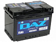 Аккумулятор DAZ Узбекистан 75Ач 700А 12V обратная полярность Евро(К) размер 278*175*190